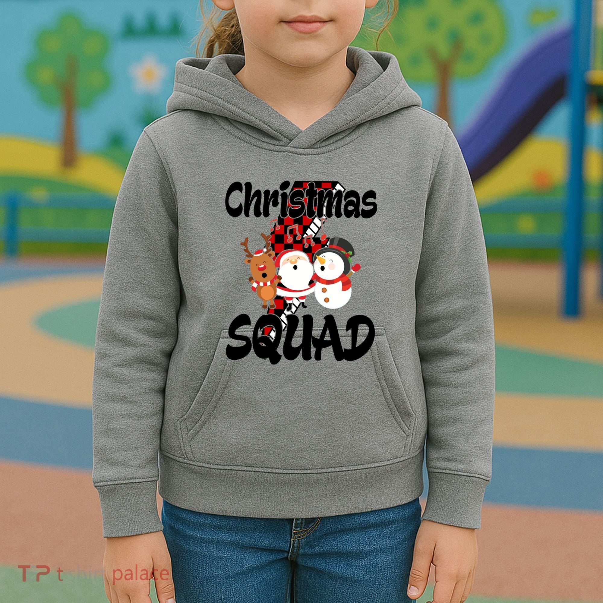 Christmas Squad Cute Holiday Musical Kids Hoodie