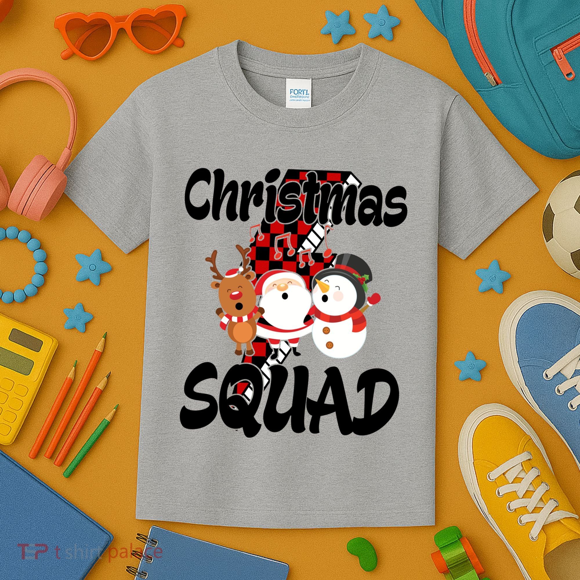 Christmas Squad Cute Holiday Musical Kids T-Shirt