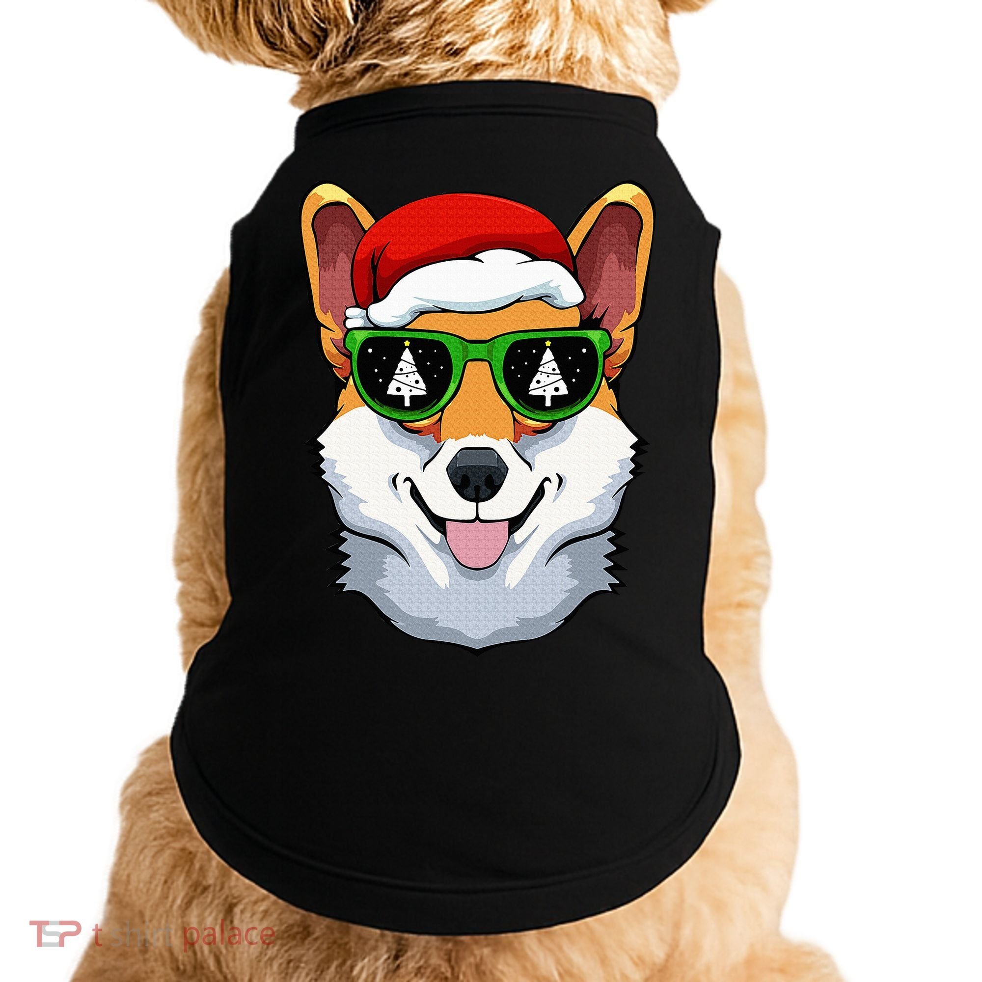 Corgi Sunglasses Christmas Pajama Dog Santa Hat XMas Tree Doggie Tank