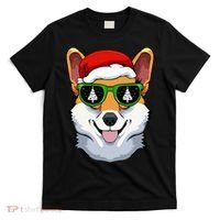 Corgi Sunglasses Christmas Pajama Dog Santa Hat XMas Tree T-Shirt thumb 0