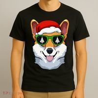 Corgi Sunglasses Christmas Pajama Dog Santa Hat XMas Tree T-Shirt thumb 3