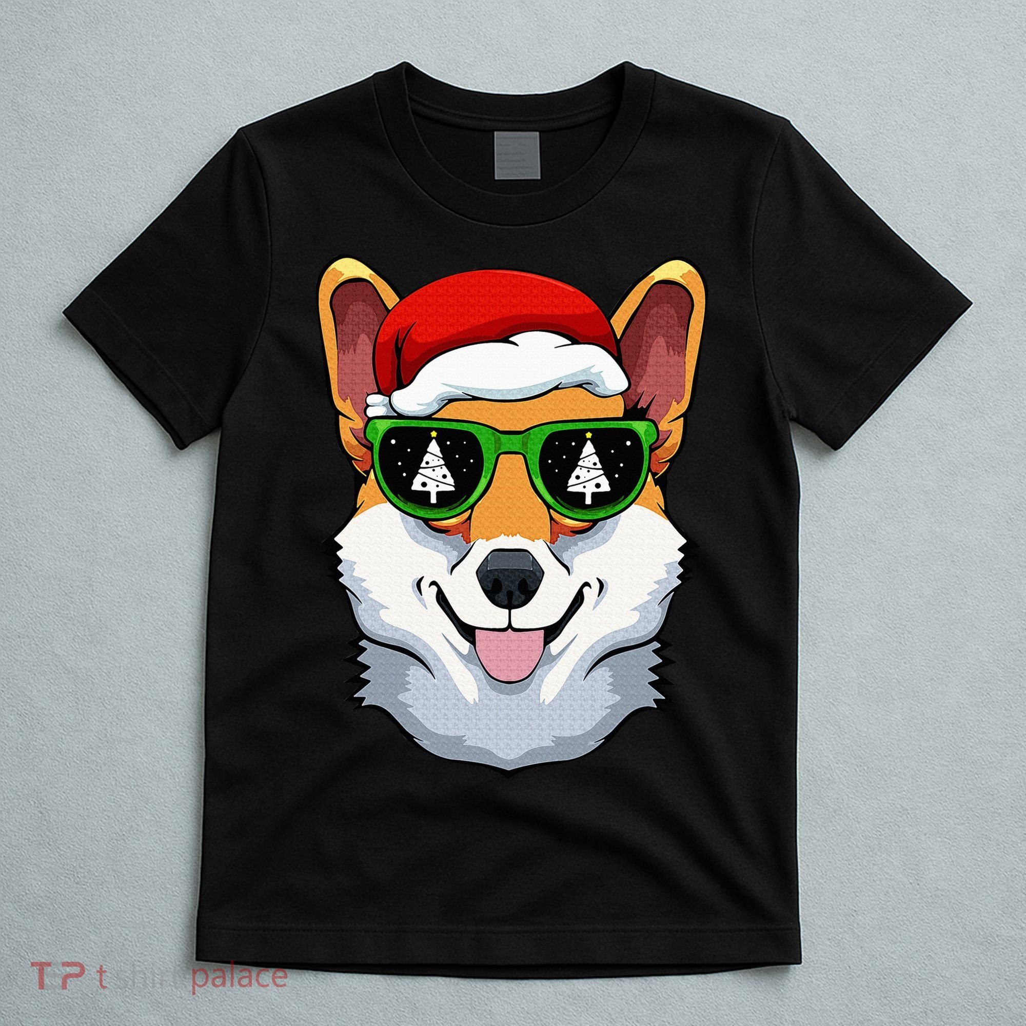 Corgi Sunglasses Christmas Pajama Dog Santa Hat XMas Tree T-Shirt