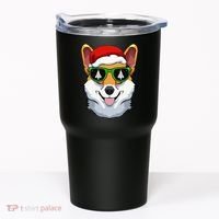 Corgi Sunglasses Christmas Pajama Dog Santa Hat XMas Tree Tumbler thumb 0