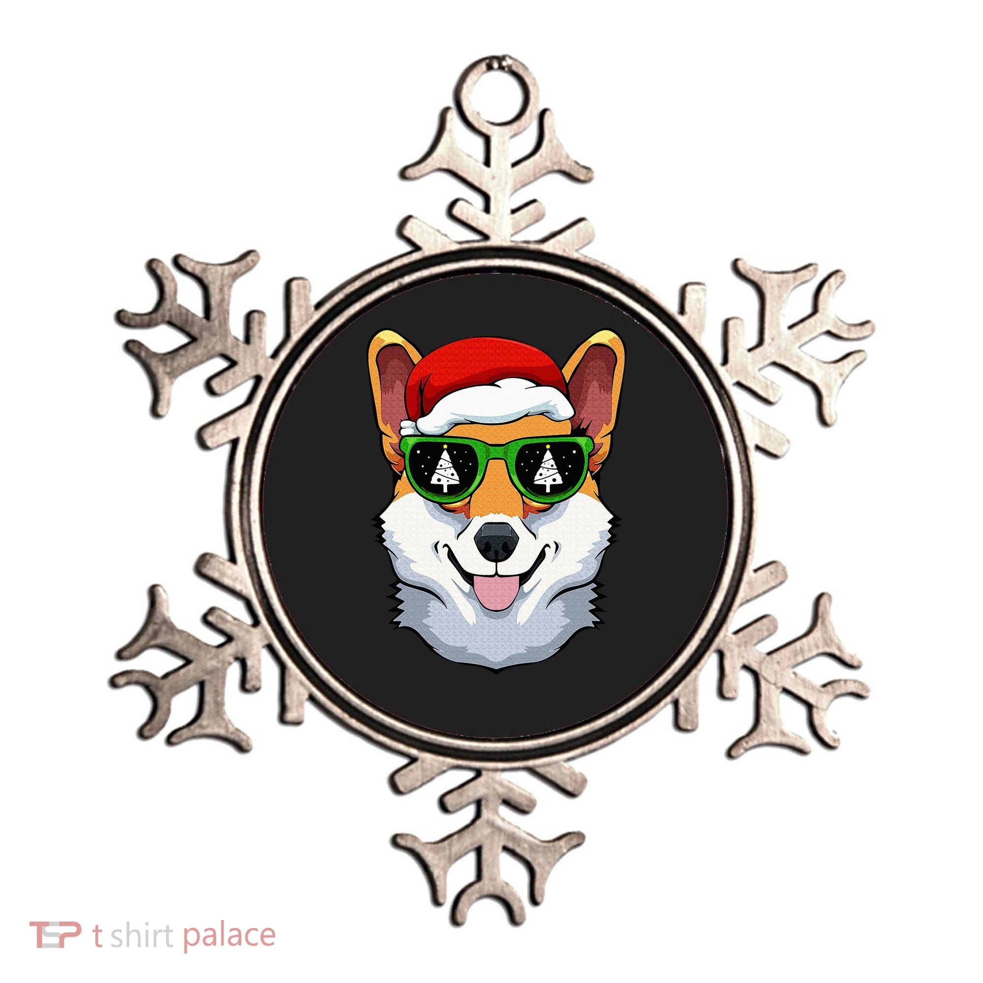 Corgi Sunglasses Christmas Pajama Dog Santa Hat XMas Tree Ornament