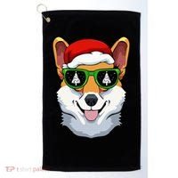Corgi Sunglasses Christmas Pajama Dog Santa Hat XMas Tree Golf Towel thumb 0