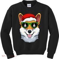 Corgi Sunglasses Christmas Pajama Dog Santa Hat XMas Tree Kids Sweatshirt thumb 0