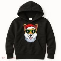 Corgi Sunglasses Christmas Pajama Dog Santa Hat XMas Tree Kids Hoodie thumb 0