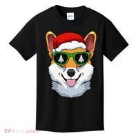 Corgi Sunglasses Christmas Pajama Dog Santa Hat XMas Tree Kids T-Shirt thumb 0