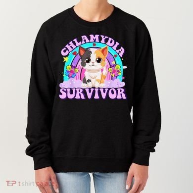 Chlamydia Survivor Cat Rainbow Gift Women's Sweatshirt