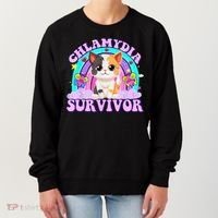 Chlamydia Survivor Cat Rainbow Gift Women's Sweatshirt thumb 0