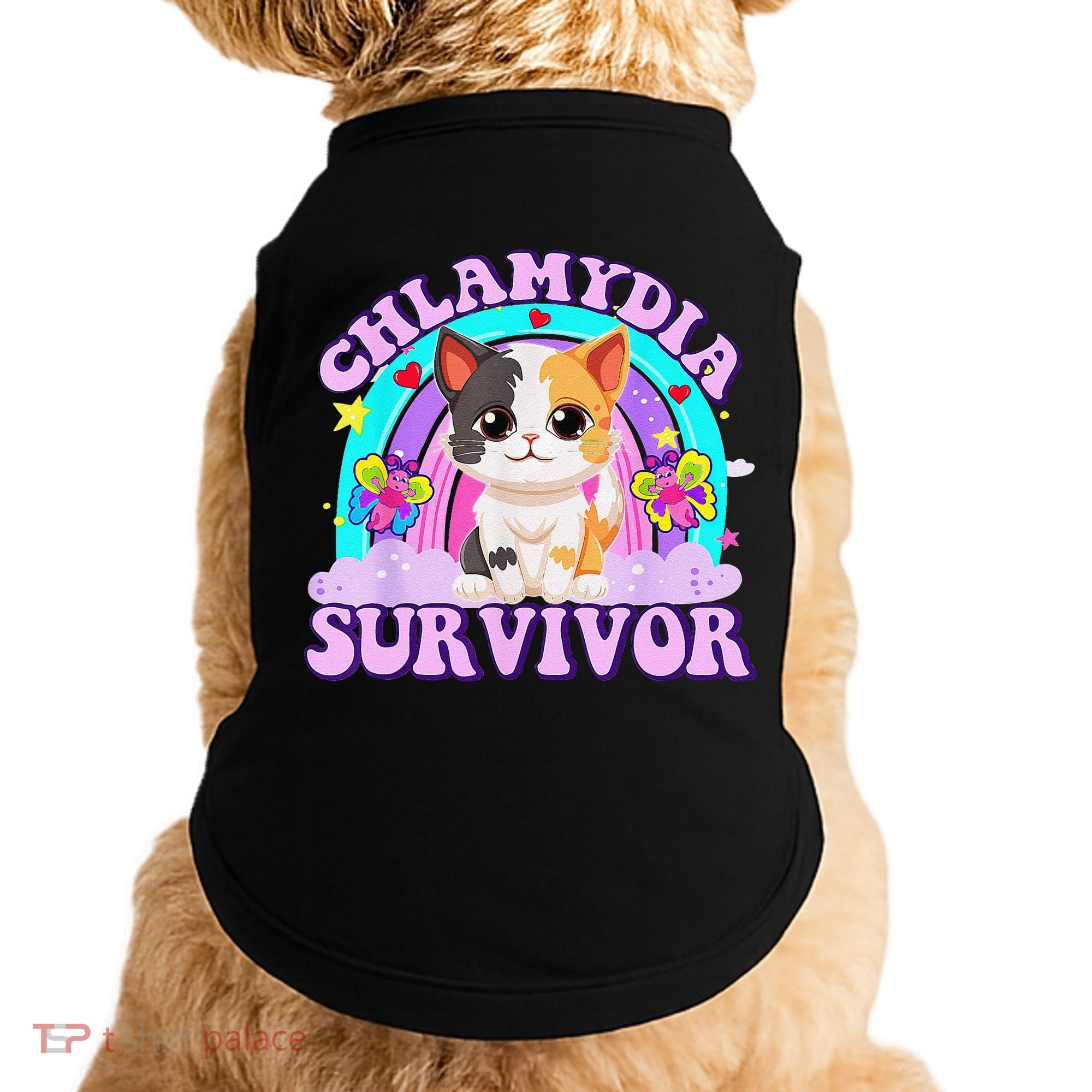 Chlamydia Survivor Cat Rainbow Gift Doggie Tank