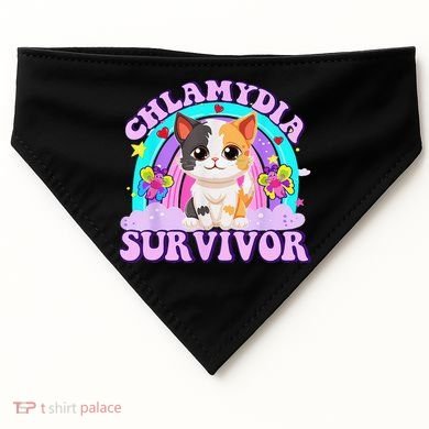 Chlamydia Survivor Cat Rainbow Gift USA-Made Doggie Bandana
