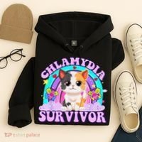 Chlamydia Survivor Cat Rainbow Gift Hoodie thumb 4