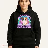 Chlamydia Survivor Cat Rainbow Gift Hoodie thumb 5