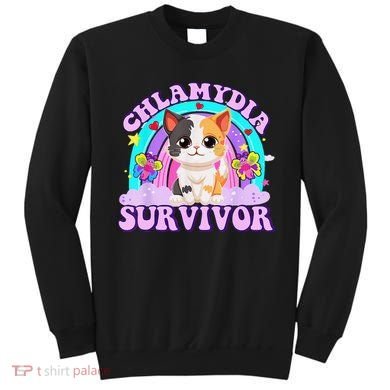 Chlamydia Survivor Cat Rainbow Gift Sweatshirt