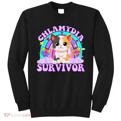 Chlamydia Survivor Cat Rainbow Gift Sweatshirt