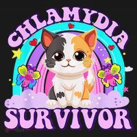 Chlamydia Survivor Cat Rainbow Gift T-Shirt thumb 7