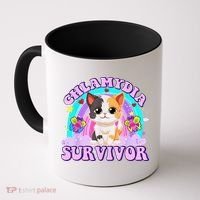 Chlamydia Survivor Cat Rainbow Gift Coffee Mug thumb 0