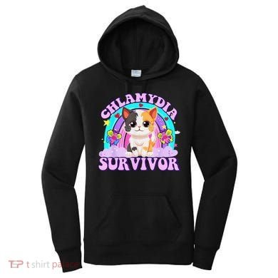 Chlamydia Survivor Cat Rainbow Gift Women's Hoodie