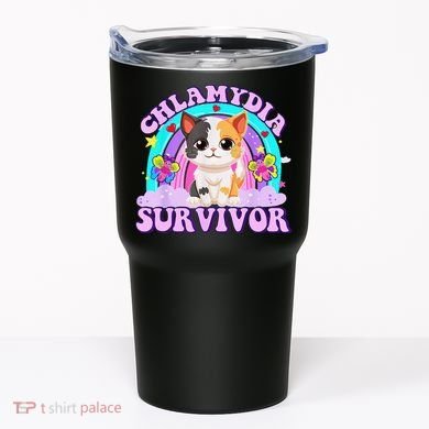 Chlamydia Survivor Cat Rainbow Gift Tumbler