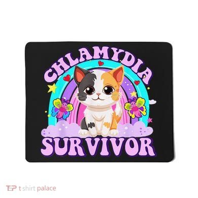 Chlamydia Survivor Cat Rainbow Gift Mousepad