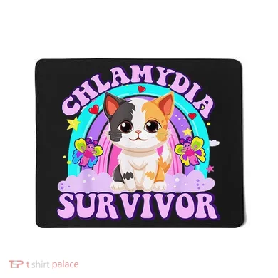 Chlamydia Survivor Cat Rainbow Gift Mousepad