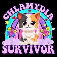 Chlamydia Survivor Cat Rainbow Gift Ornament thumb 1