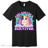 Chlamydia Survivor Cat Rainbow Gift Premium T-Shirt thumb 0