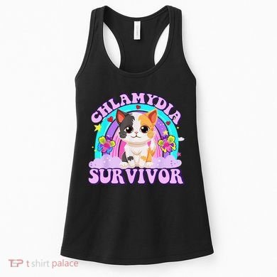 Chlamydia Survivor Cat Rainbow Gift Women's Tank Top