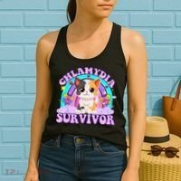 Chlamydia Survivor Cat Rainbow Gift Women's Tank Top thumb 2