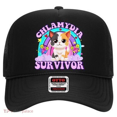 Chlamydia Survivor Cat Rainbow Gift Hat