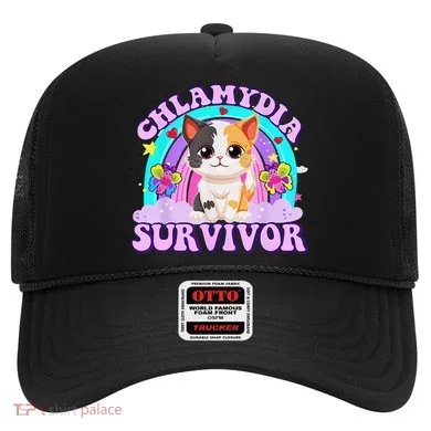 Chlamydia Survivor Cat Rainbow Gift Hat