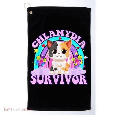 Chlamydia Survivor Cat Rainbow Gift Golf Towel