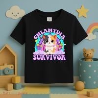 Chlamydia Survivor Cat Rainbow Gift Toddler T-Shirt thumb 3