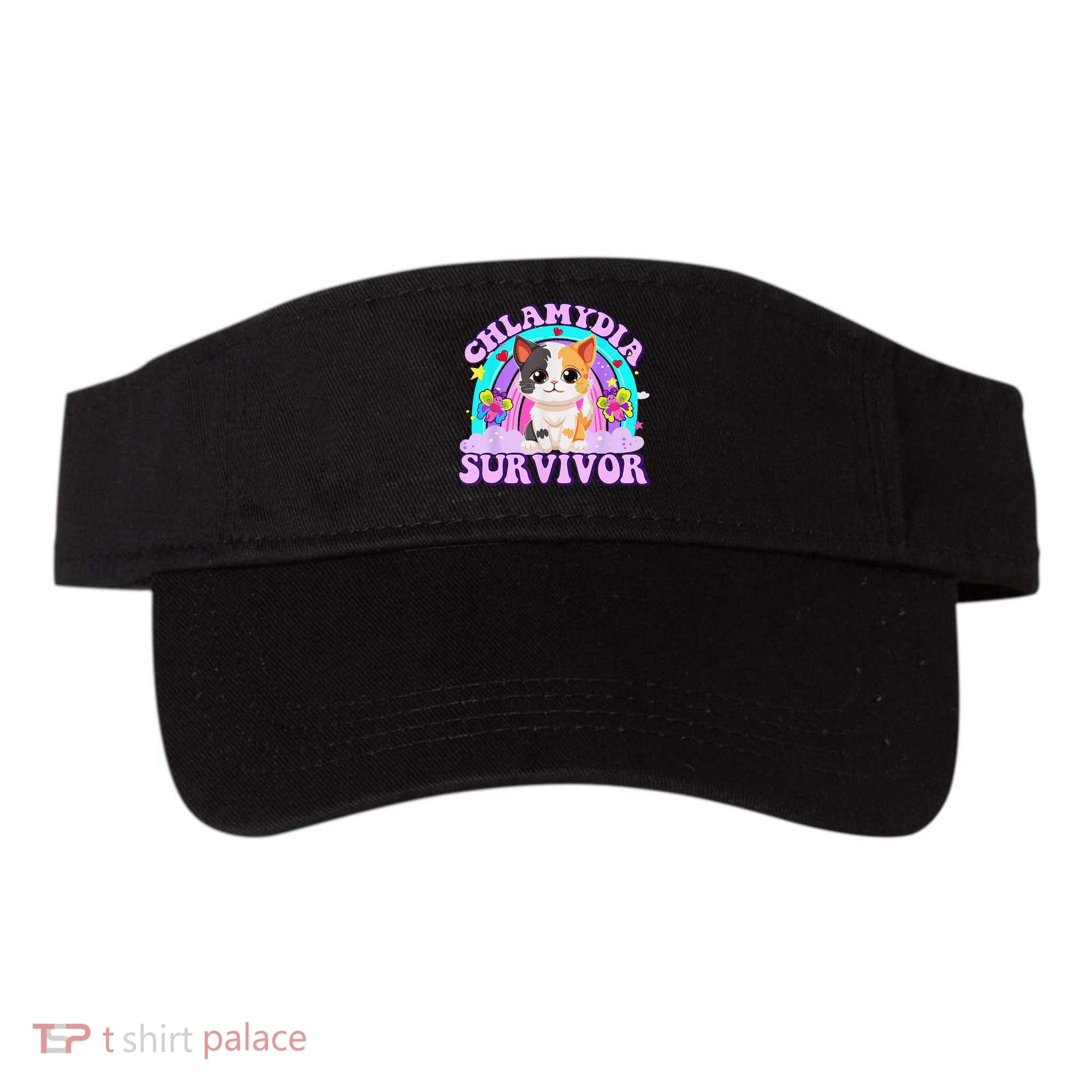 Chlamydia Survivor Cat Rainbow Gift Visor