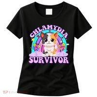Chlamydia Survivor Cat Rainbow Gift Women's T-Shirt thumb 0