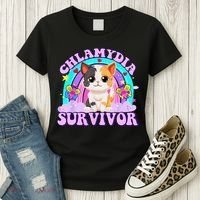 Chlamydia Survivor Cat Rainbow Gift Women's T-Shirt thumb 3