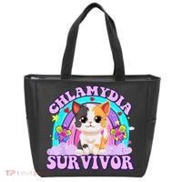 Chlamydia Survivor Cat Rainbow Gift Tote Bag thumb 0