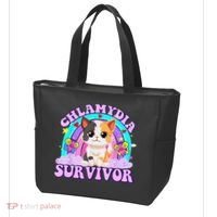 Chlamydia Survivor Cat Rainbow Gift Tote Bag thumb 3