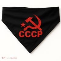 Cccp Soviet Communist Star Hammer Sickle Top USA-Made Doggie Bandana thumb 0