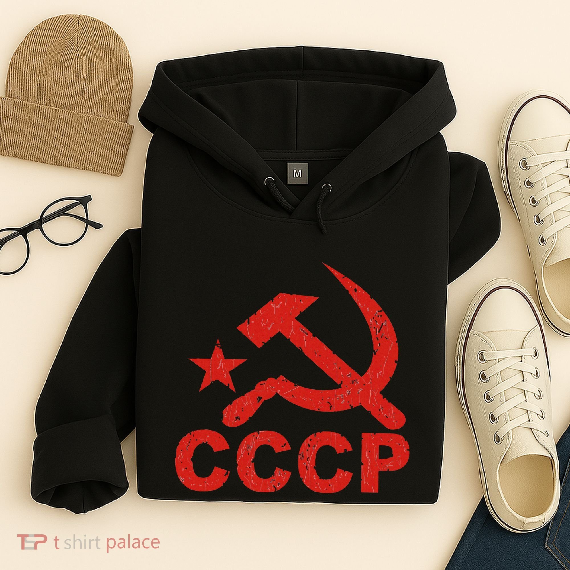 Cccp Soviet Communist Star Hammer Sickle Top Hoodie