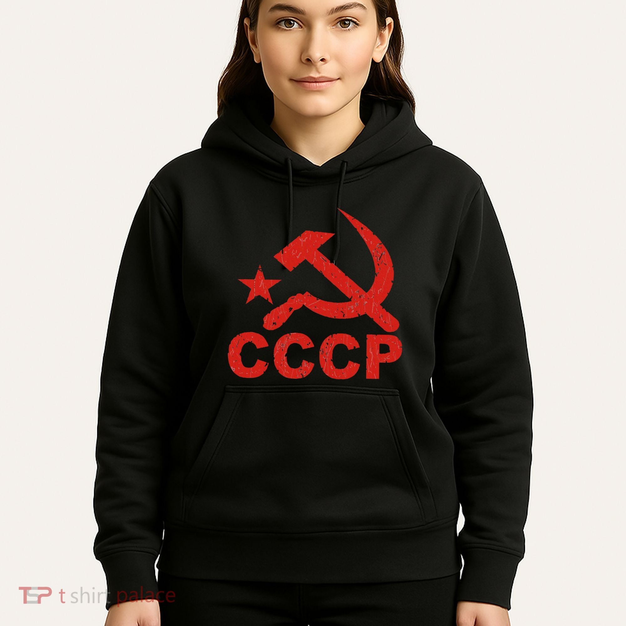 Cccp Soviet Communist Star Hammer Sickle Top Hoodie
