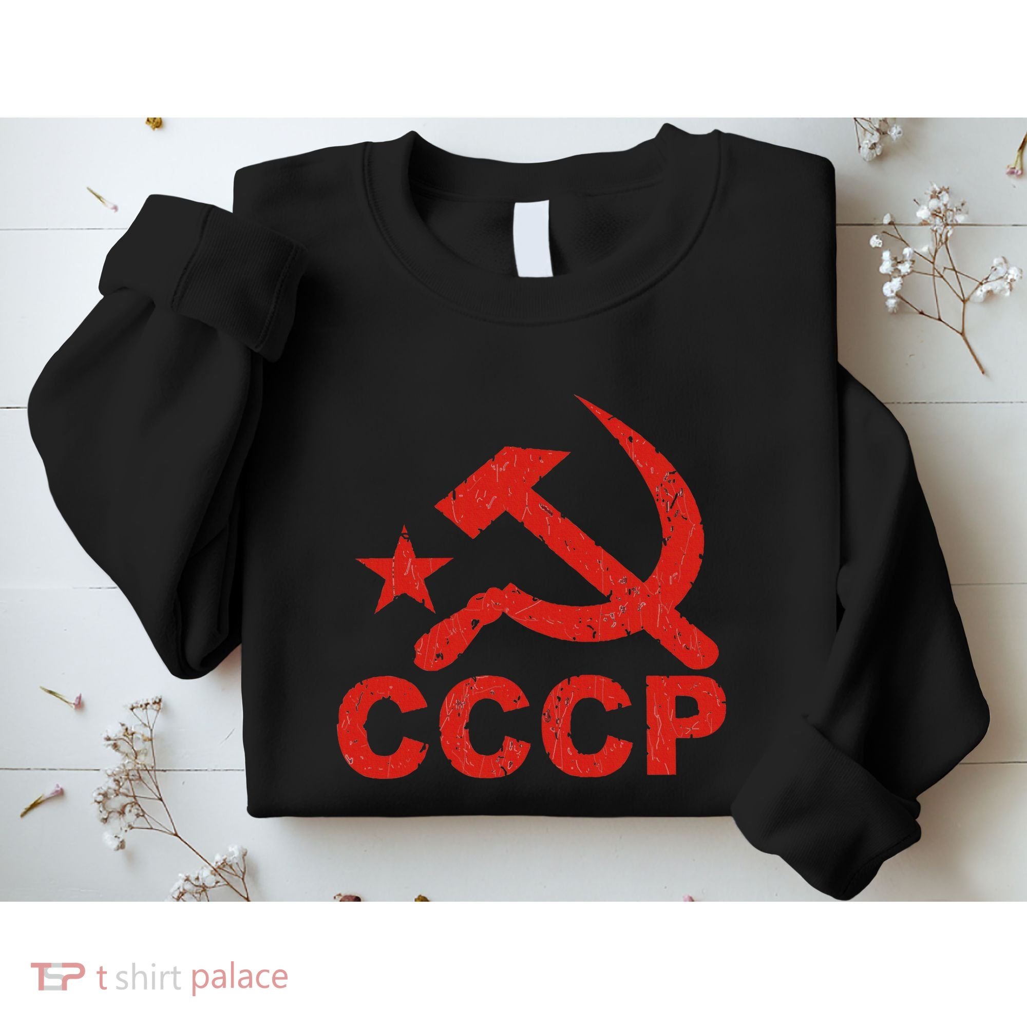 Cccp Soviet Communist Star Hammer Sickle Top Sweatshirt