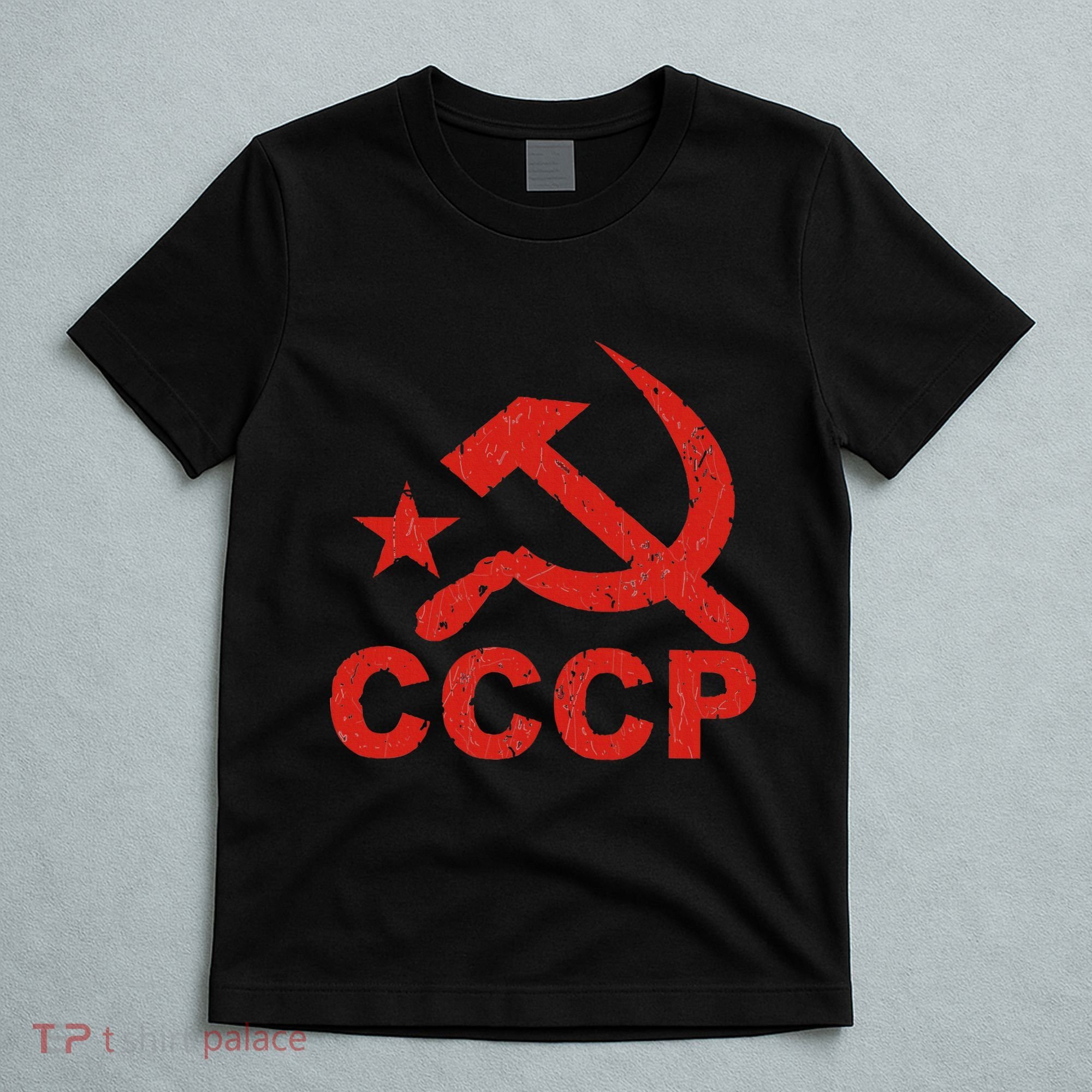 Cccp Soviet Communist Star Hammer Sickle Top T-Shirt
