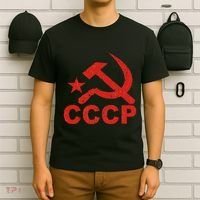 Cccp Soviet Communist Star Hammer Sickle Top T-Shirt thumb 6
