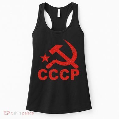 Cccp Soviet Communist Star Hammer Sickle Top Women's Tank Top