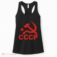 Cccp Soviet Communist Star Hammer Sickle Top Women's Tank Top thumb 0