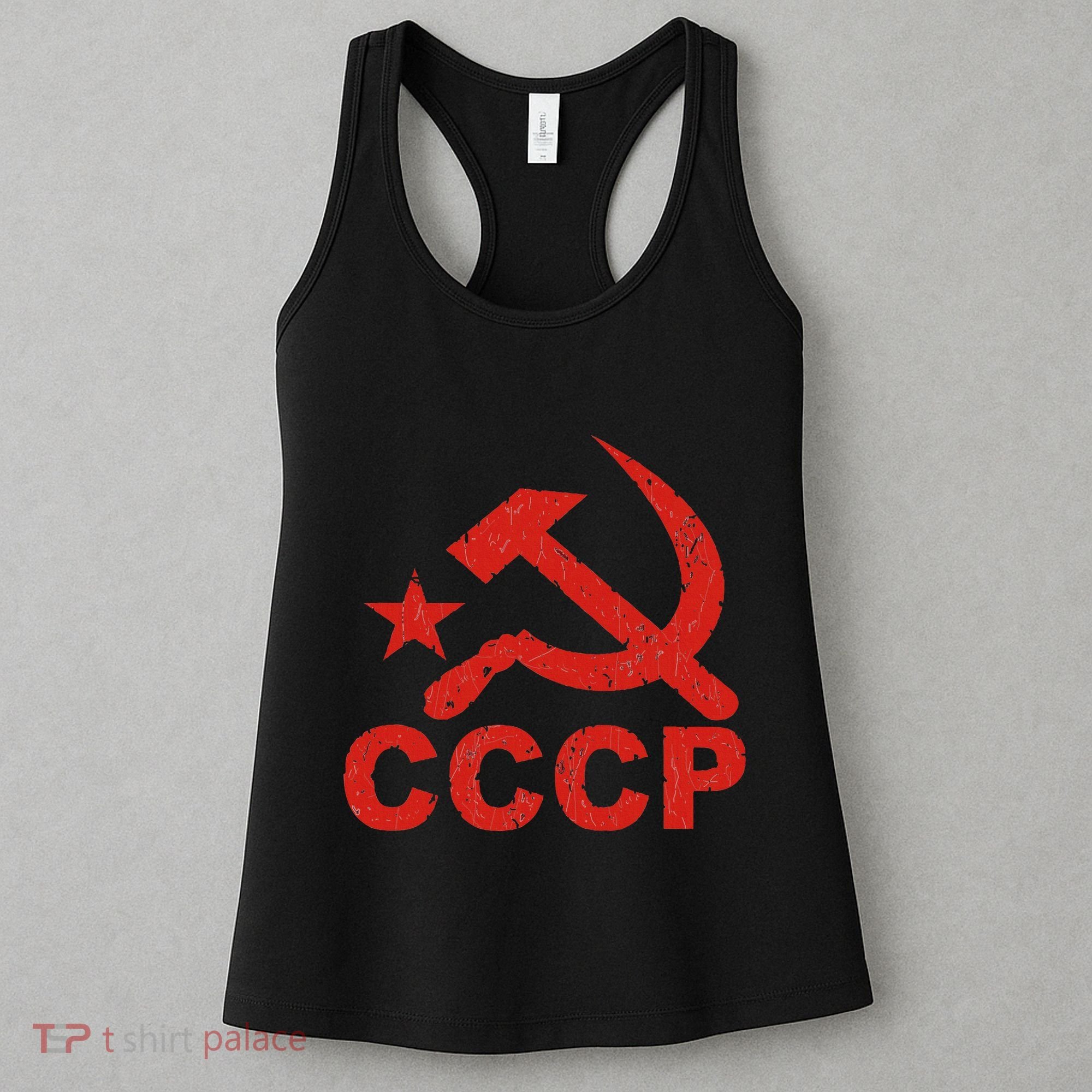 Cccp Soviet Communist Star Hammer Sickle Top Women's Tank Top