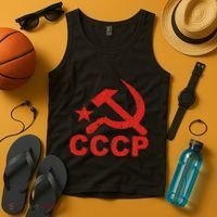 Cccp Soviet Communist Star Hammer Sickle Top Tank Top thumb 4