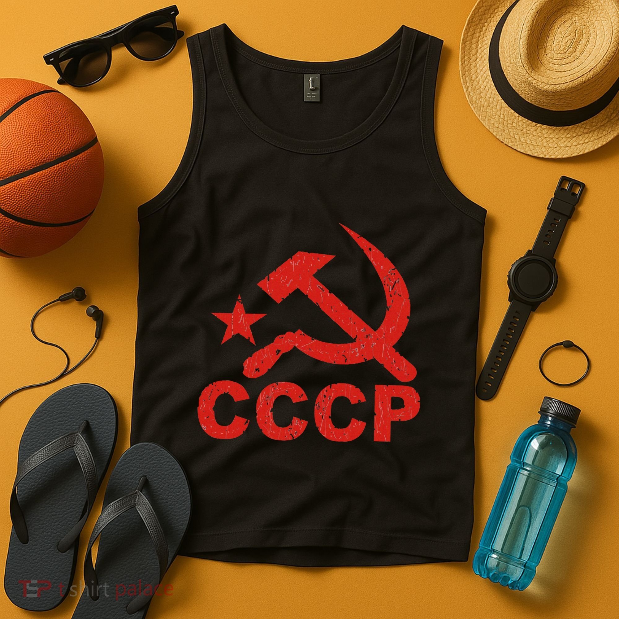 Cccp Soviet Communist Star Hammer Sickle Top Tank Top